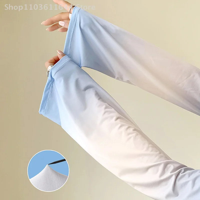 Mangas de brazo de Color degradado para hombre y mujer, protección solar UV para ciclismo, correr, conducir, antiquemaduras solares, 1 par