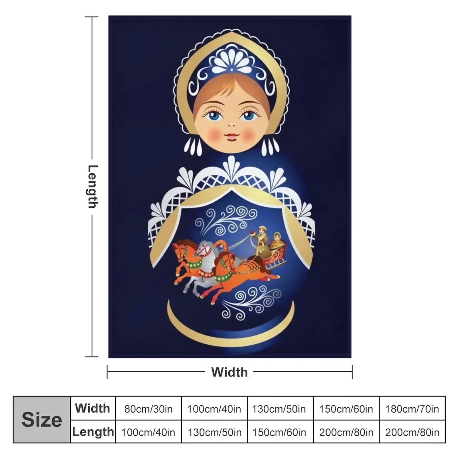 Babushka Matryoshka Russian Doll Throw Blanket couch cozy soft plush fuzzy picnic outdoor blanket