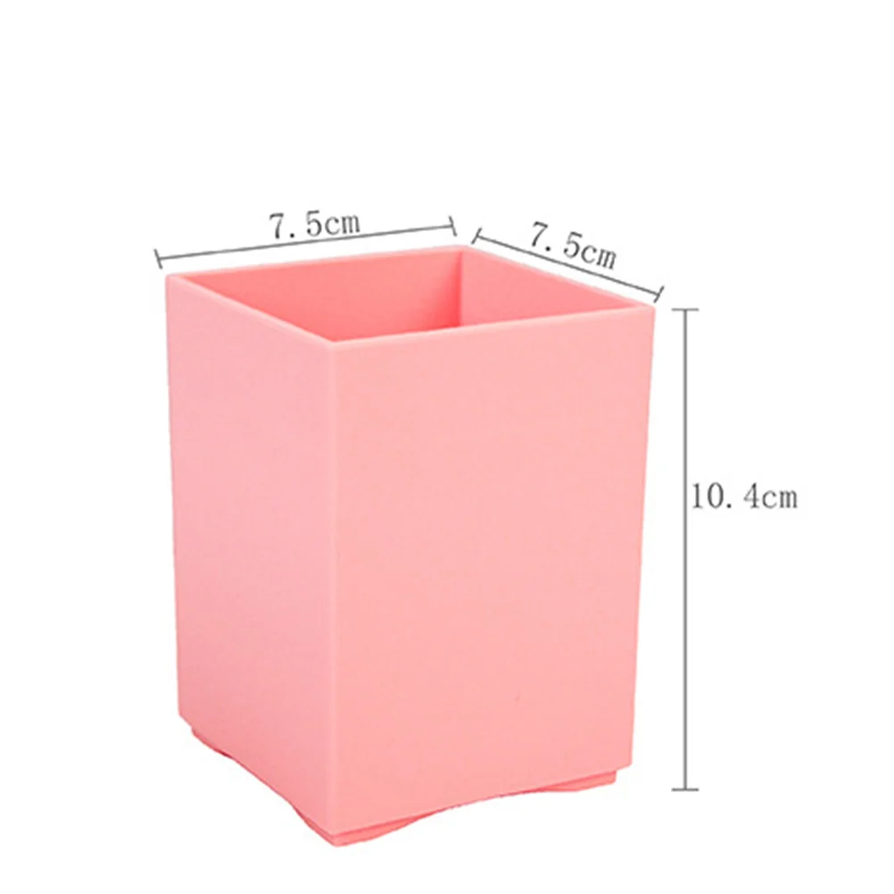 2pcs Plastic Square Pen Holder Desk Organizer For School Office Sturdy Lightweight Stationery Container Multiple-Use Desktop