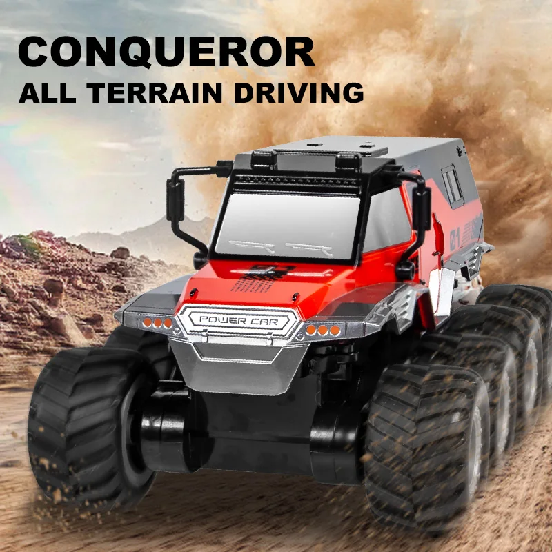 2025 JJRC new Q203 eight-wheel drive RC remote control car for children, amphibious all-terrain electric toy vehicle for boys.