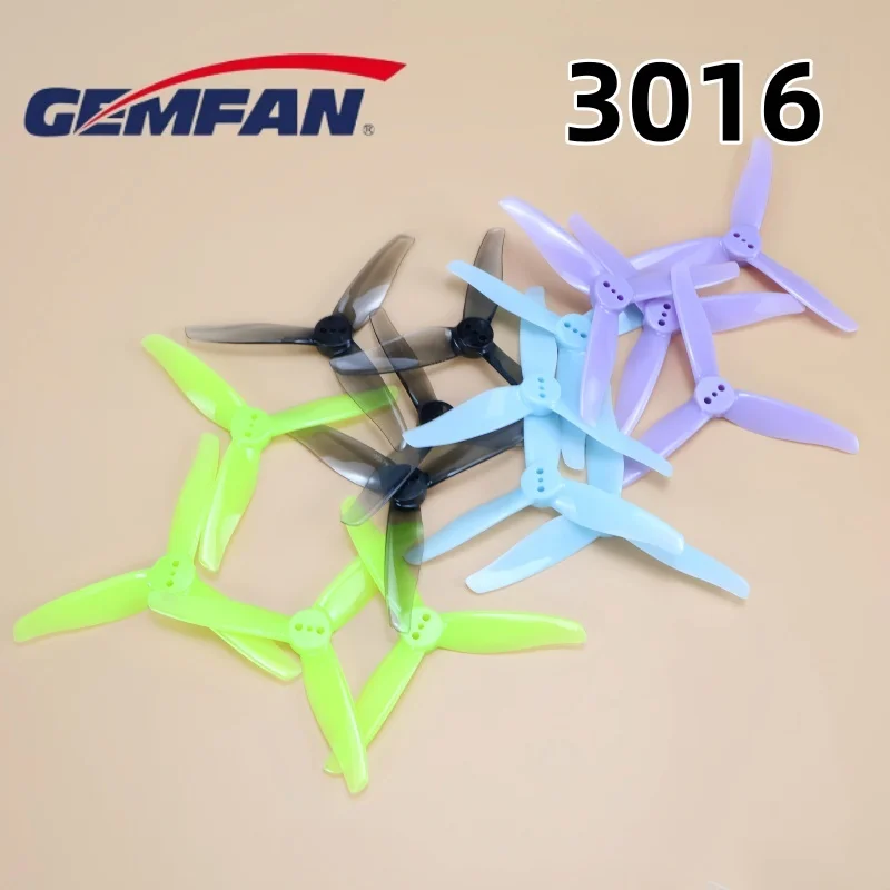 2 Pairs Gemfan 3016 3-Inch 3-Blade PC Propeller 1.5mm Hole CW/CCW for 3inch FPV Racing Drone