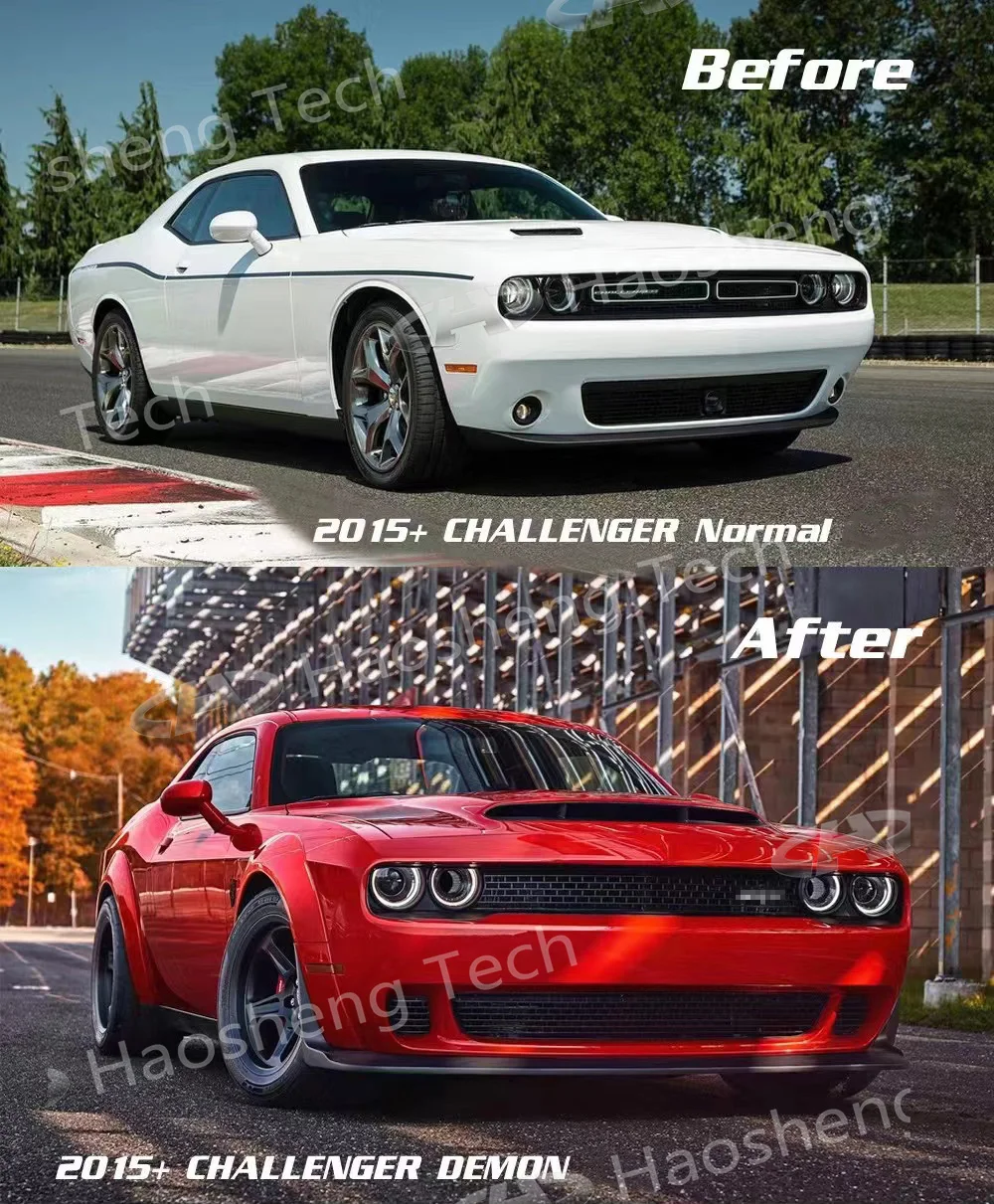 Car Facelift Conversion Upgrade Bodykit to 2023 SRT Demon Front Bumper Wide Fender Flares For Challenger SRT Hellcat