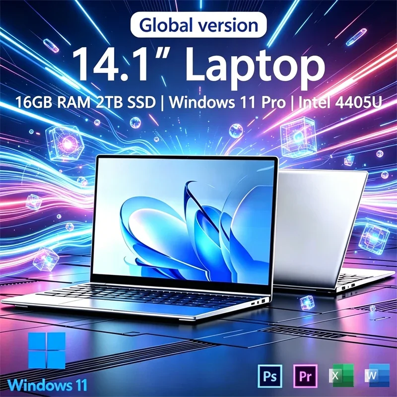 Инновационный компактный игровой ПК Ingenious 2026, 14,1 дюйма, Intel 4405U, Polishedslim, 16 ГБ ОЗУ, 2 ТБ SSD, 1920*1080, Windows 11 Pro, стильный и легкий
