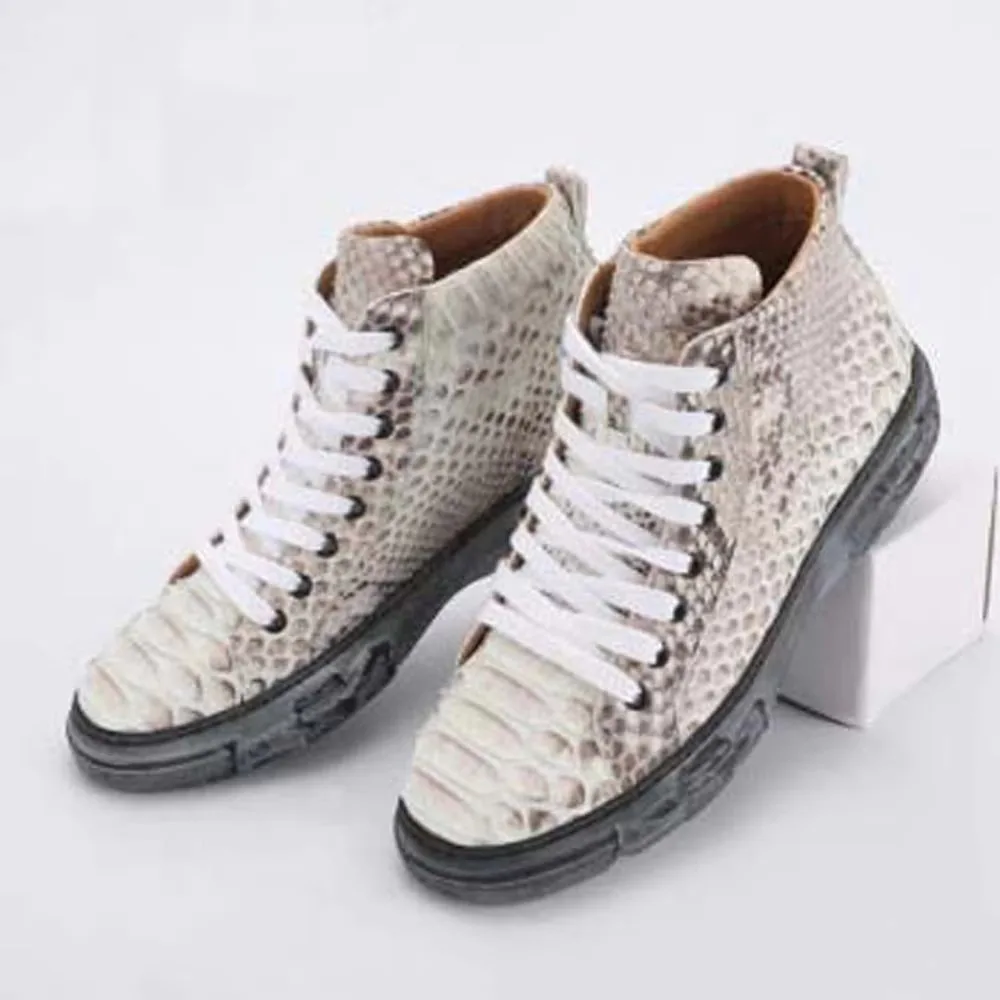 luolundika  new  Python boots High cut men shoes  male boots