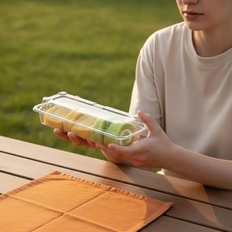 50/100 PCS Clear Disposable Plastic Food Containers Sealing Lids For Takeout Catering Use