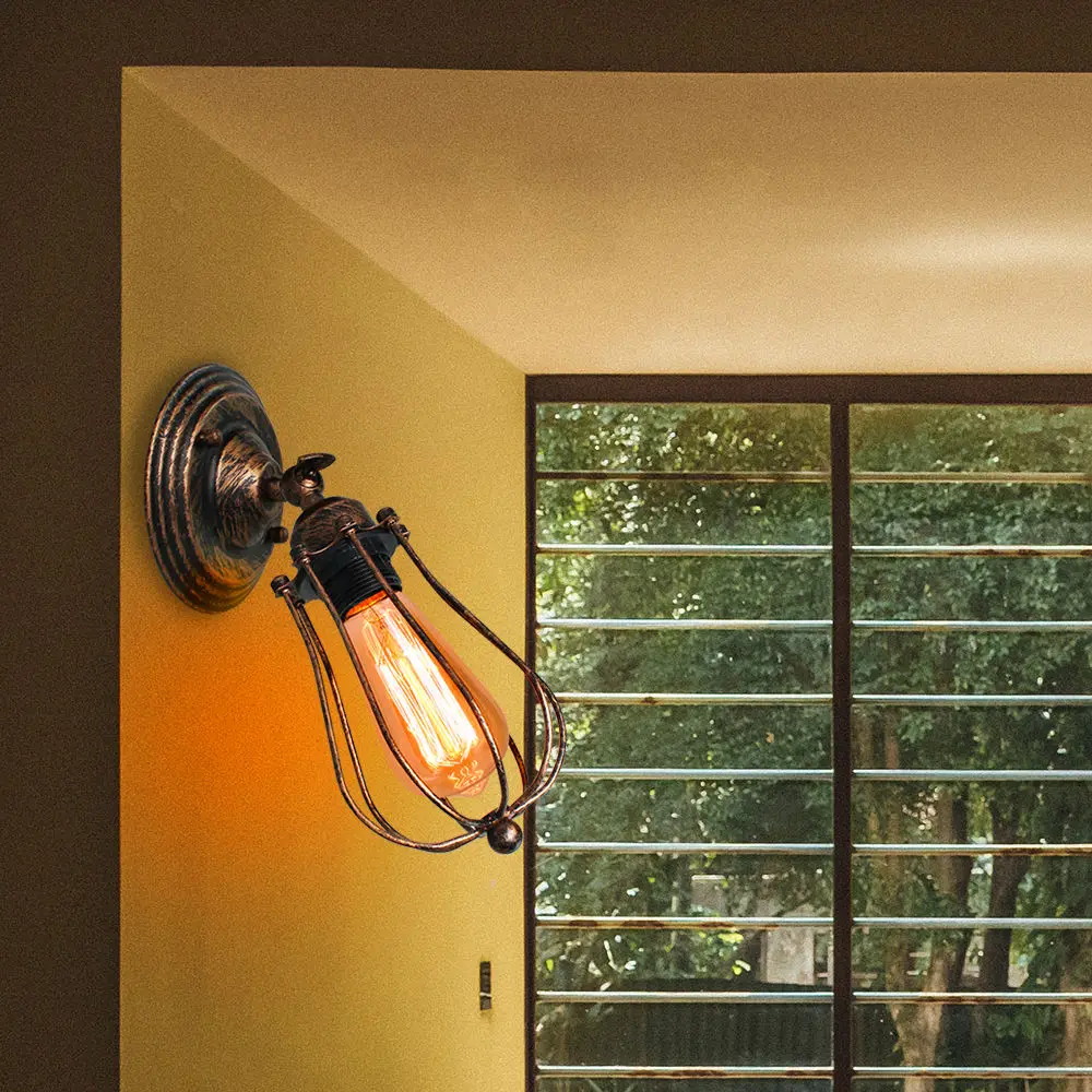Vintage Industrial Wall Light Shade Modern Lamp Retro Loft Wall Sconce Cafe Bar Indoor Lighting Home Decor lampade da parete image 5