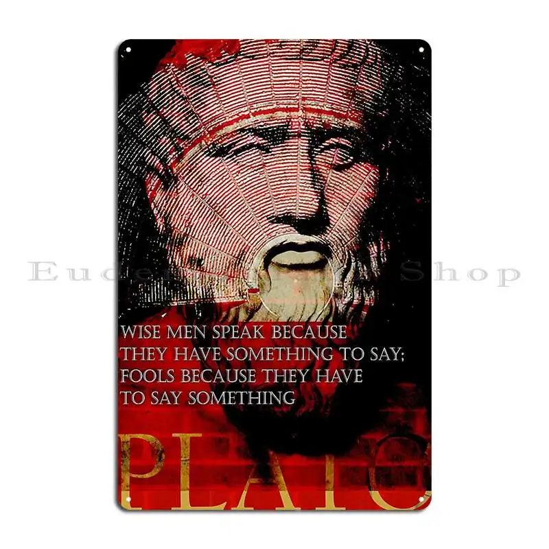 Plato Philosophical Motivational Quote On Wisdom Metal Sign Party Plaques Personalized Bar Wall Decor Tin Sign Poster