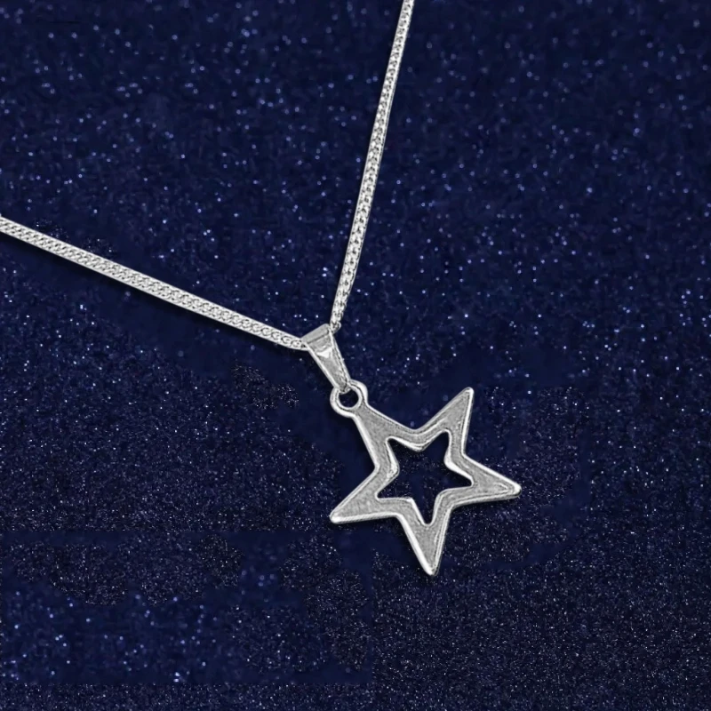 Korean Version Star Five-pointed Star Necklace Niche Simple Hip-hop Clavicle Chain Female Steel Does Not Fade