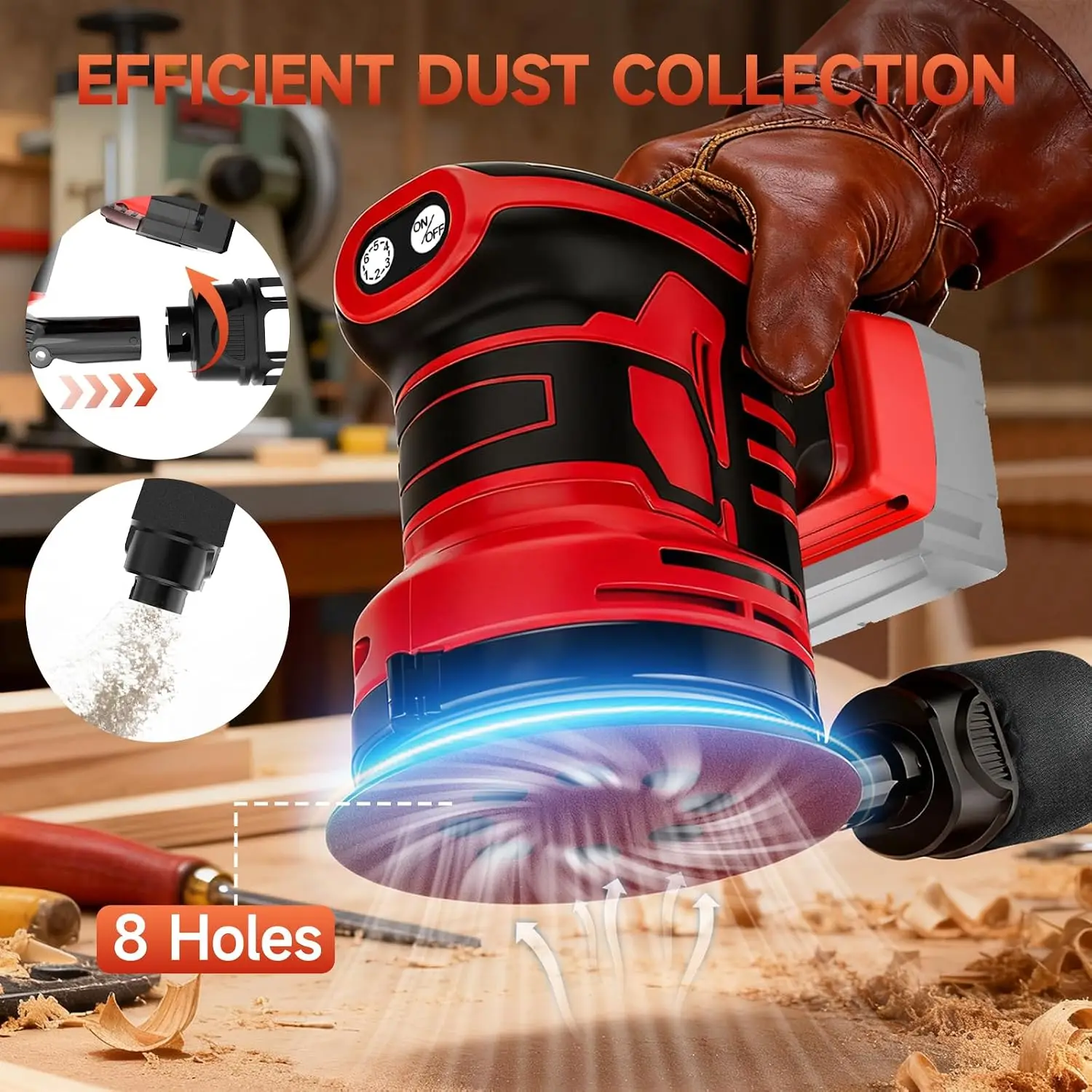 Electric Goddess Brushless Sander Disc Cordless Woodworking Sanding Putty Polishing Power Tool ﻿For Milwaukee Battery