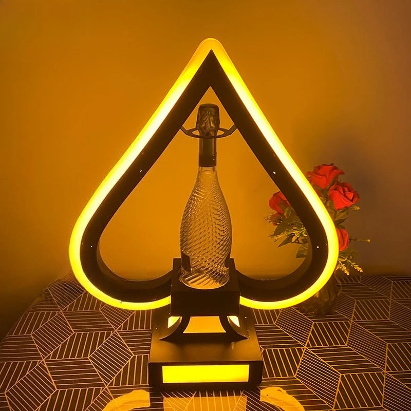 حامل النبيذ LED للشحن لقاعدة عرض شريط إبداعي من Blacklight A بلون الشمبانيا والنبيذ الأحمر #3