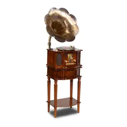 Multifunctional Wooden Antique Vintage Vinyl Record CD MP3 Player W/built In AM/FM Radio And Speakers Gramophone Player