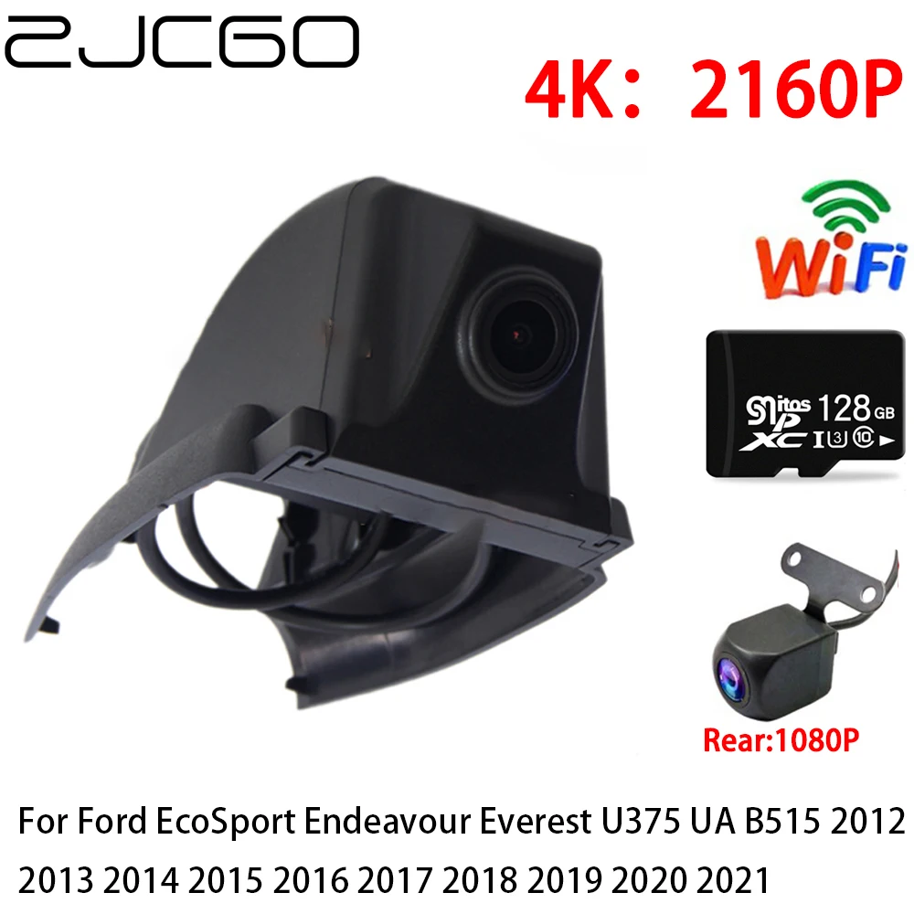 

ZJCGO 4K Car DVR Dash Cam Wifi Front Rear Camera 2 Lens 24h for Ford EcoSport Endeavour Everest U375 UA B515 2012 2013 2014 2015