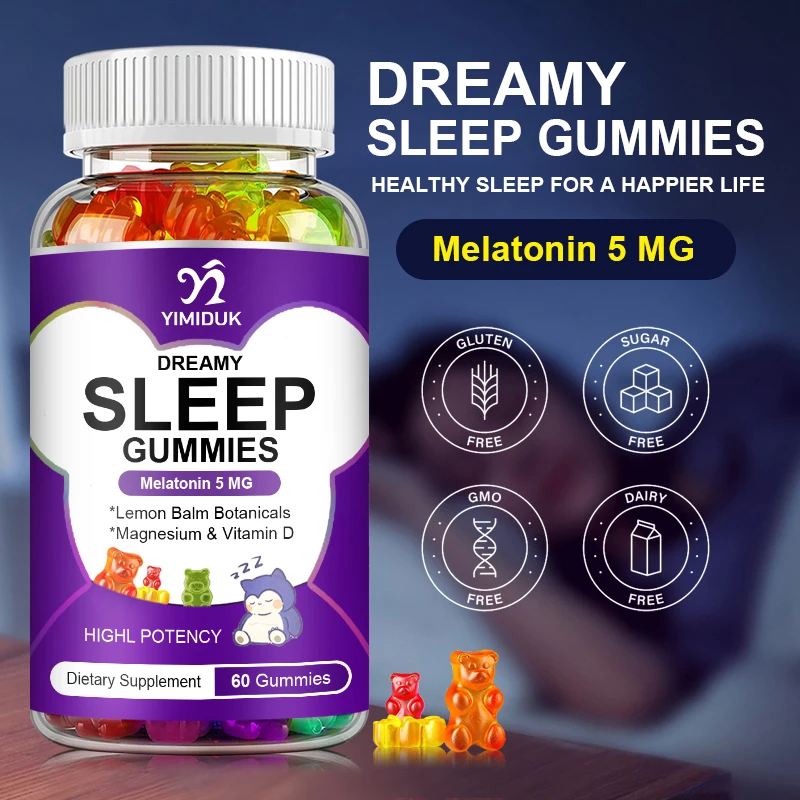5Mg Melatonin Gummies Help Deep Sleep Improve Insomnia Anxiety Stress Relief Improve Immunity Health Biological Clock