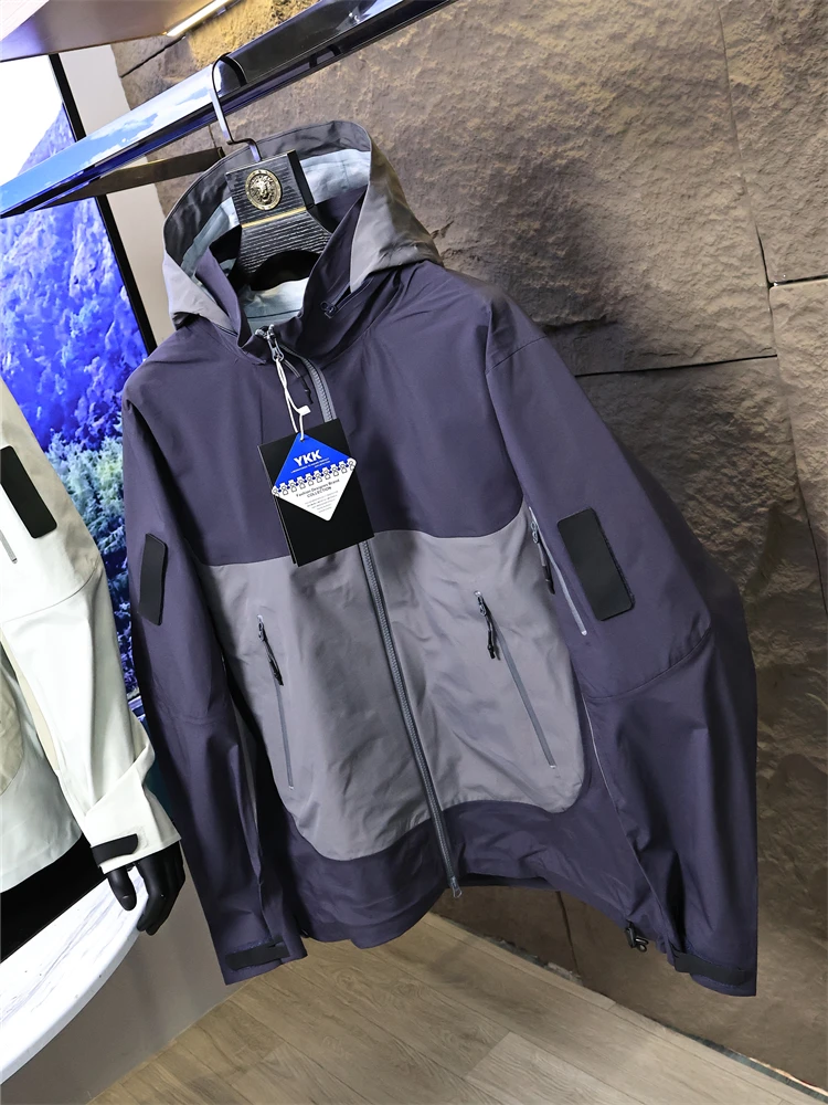 High-End Men's Fowl Hard  Jacket 1W All-Weather Outdoor Clothing Contrast Color Padded Jacket Fashionable Urban Style