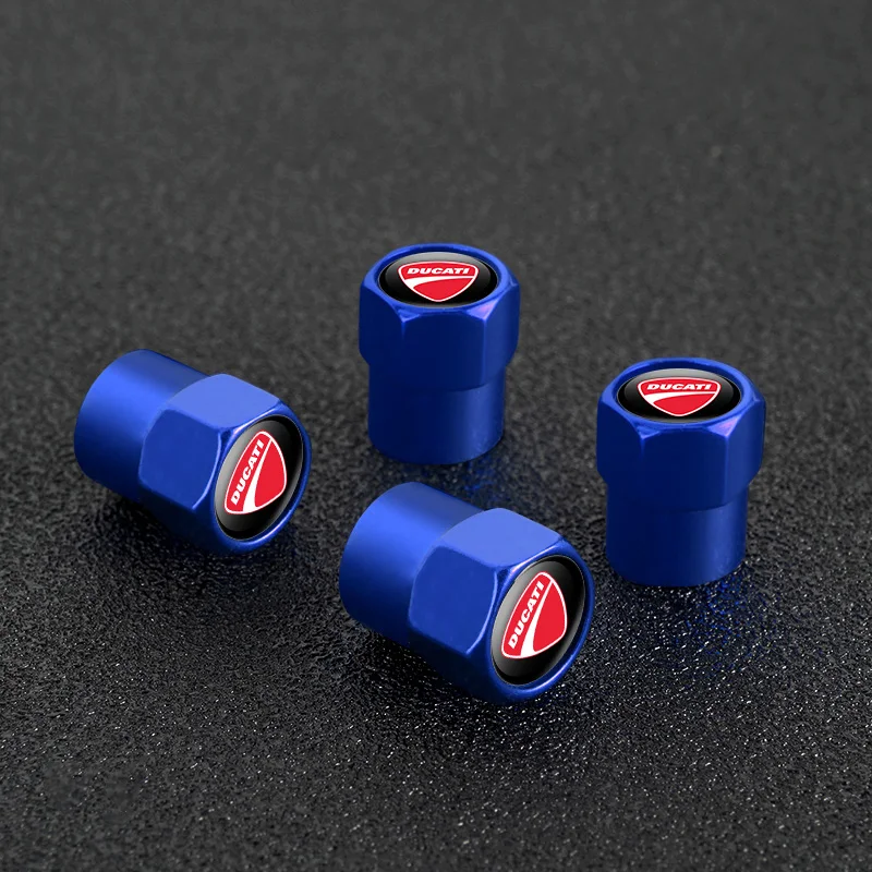 4PCS Aluminum Car Dustproof Cap Tire Wheel Stem Air Valve Cap for Ducati Monster Panigale Diavel Superleggera Scrambler 950 959