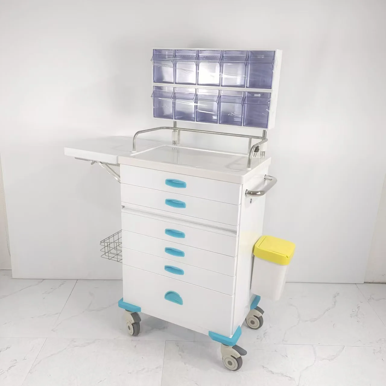 ABS Modern Design Medical Equipment Trolley Emergency Procedure Treatment Crash Cart Hospital Furniture Direct Construction