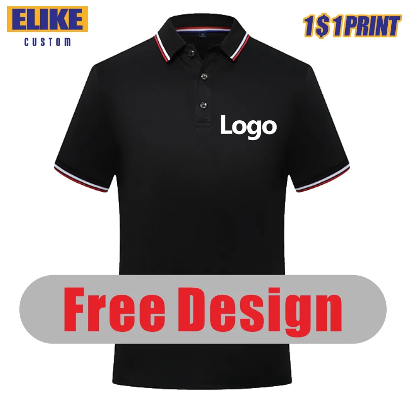 ELIKE-Polo de verano personalizado para hombre y mujer, camiseta con logotipo bordado, Tops de manga corta con solapa, diseño Personal impreso, 9