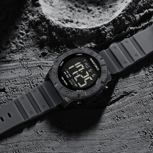 Imagen 2 del producto NAVIFORCE, reloj Digital militar deportivo Original para hombre, pantalla LCD de cuarzo, relojes impermeables, relojes de pulsera electrónicos de silicona