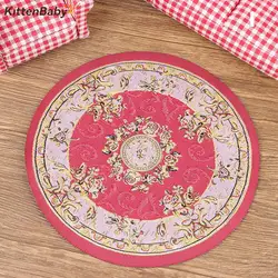 1Pc 1:12 Dollhouse Miniature Floor Rug Cover Carpet Floor Mat Woven Carpet Model DollHouse Bedroom Living Room Decor Accessories