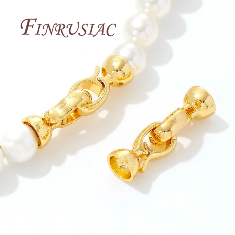 18K Gold Plated Brass Pearl Clasps Findings Connectors For Jewelry Fasteners For Bracelets Accessories Making,Clasp For Jewelry