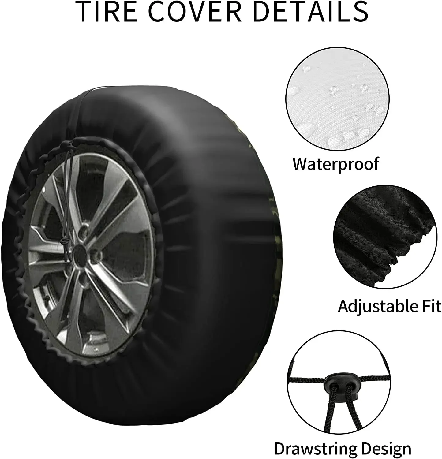 Custom Spare Tire Cover Add Your Own Personalized Text Name Image Waterproof Dustproof Universal Wheel Tire Protector