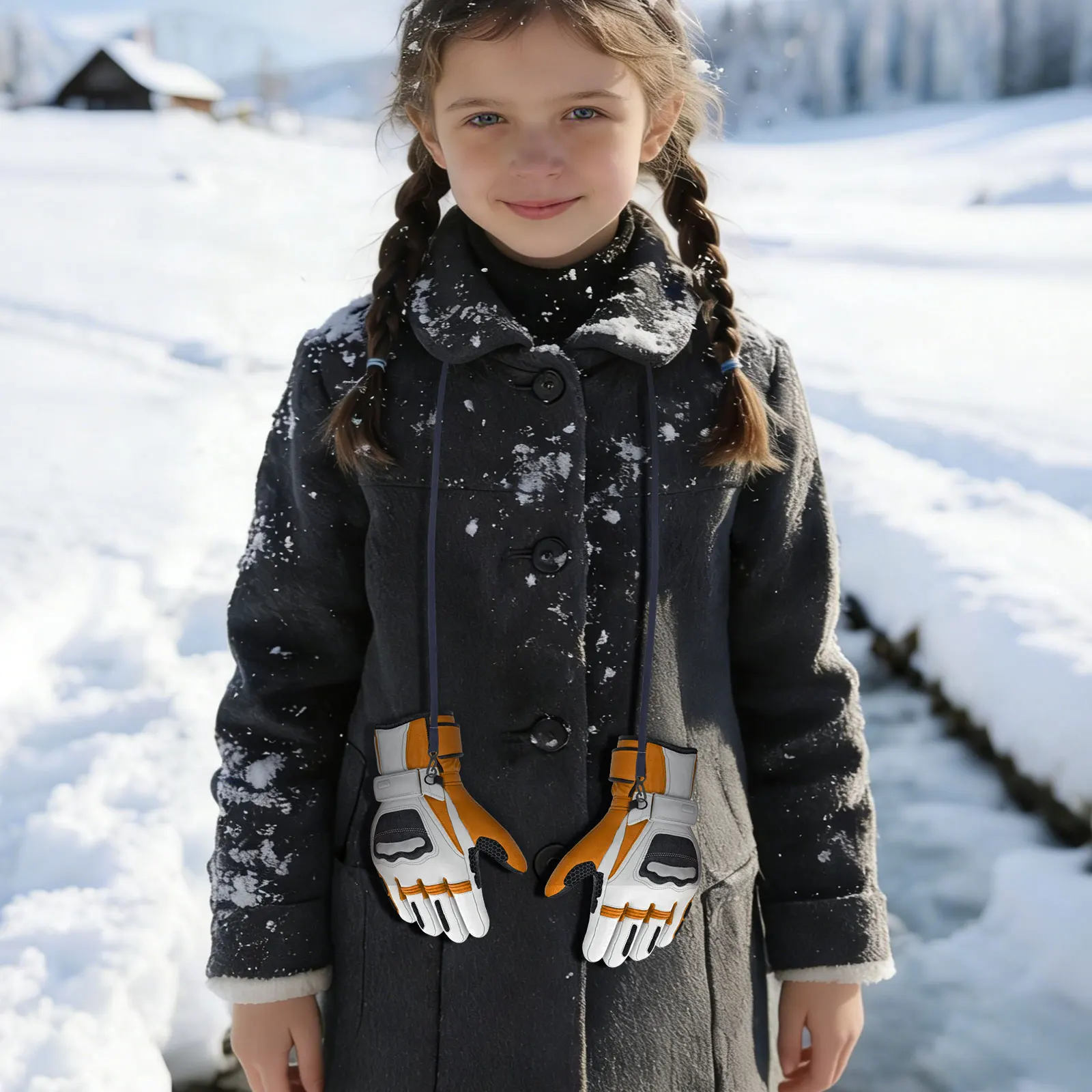 

2pcs Nylon Glove Rope Anti-Lost Strap Reusable Mittens Clip Portable Lanyard For Winter Skiing Snowboarding Outdoor