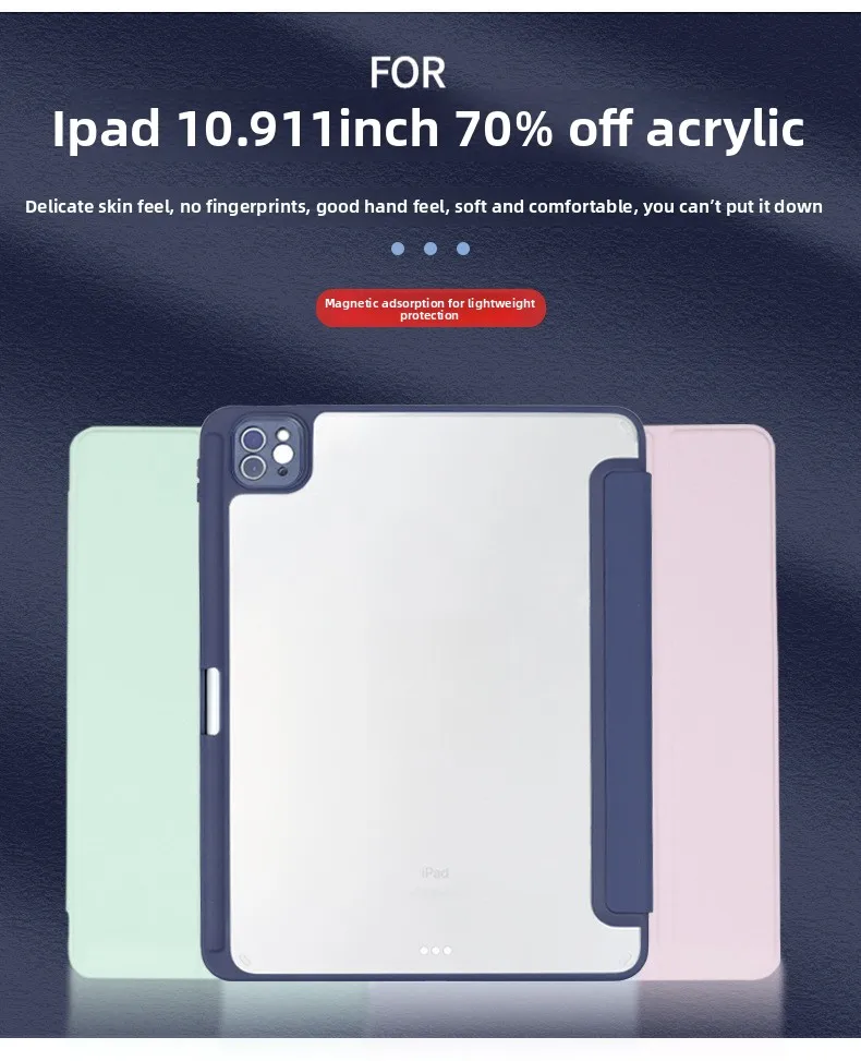 Für iPad 10. Generation Tablet-Schutzhülle Air54 Acryl 10,9 Transparent Pro11 Anti-Biegung 10,2 Zoll Hartschale – Detail 1