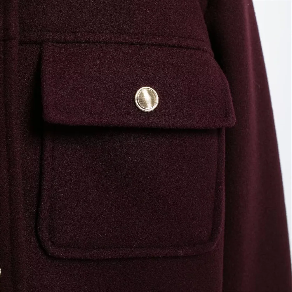 2024 RARF autumn new women\'s pocket decoration stand collar soft long sleeved minimalist short jacket jacket jacket