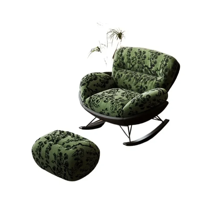 Wind eggshell rocking chair removable and washable lazy living room bedroom balcony casual retro single sofa chair
