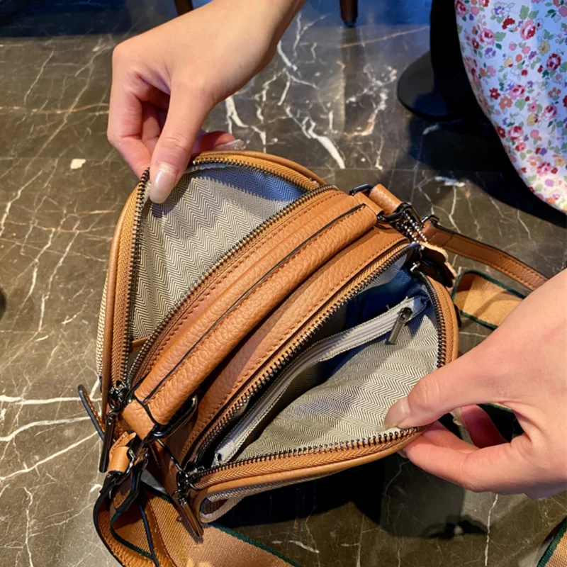 Bolso de hombro informal de cuero genuino para mujer, bandolera de alta capacidad, de lujo, a la moda, tendencia de marca, novedad de 2023