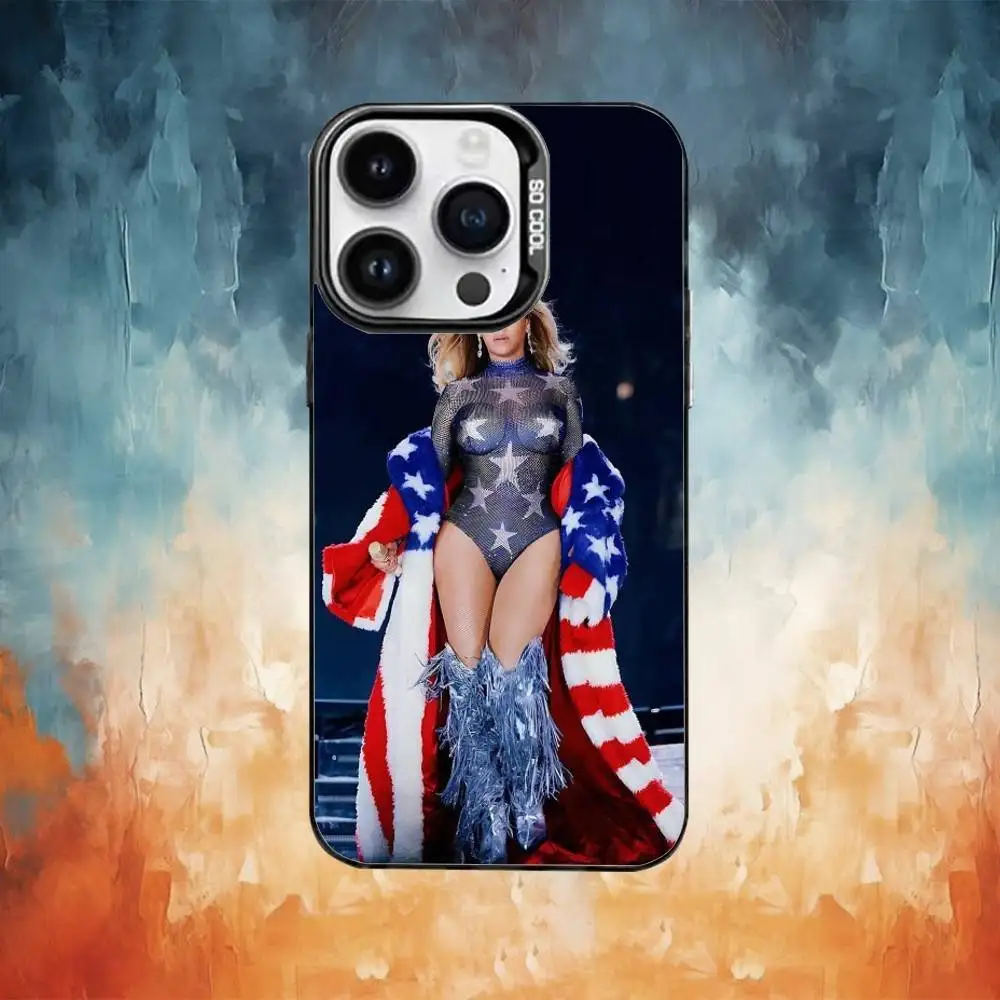 Cantor Beyonce Capa de telefone para iPhone17,16,15,14,13,12,11 Plus, Pro Max Black Candy Matte Capa à prova de choque