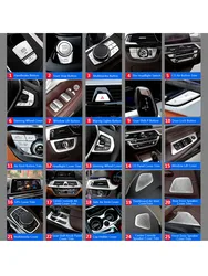 Stainless For BMW 5 G30 G38 Gear Shift Dashboard Air Vent Outlet Window Lift CD Panel Cup Holder Door Lock Interior Cover Trim