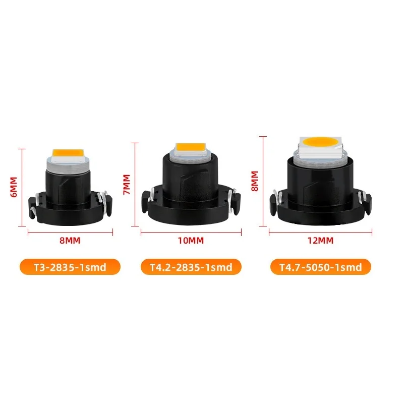 10Pcs T3 T4.2 T4.7 Led Bulb Canbus Super Bright Car Interior lights Dashboard warming indicator Wedge Auto Instrument Lamp 12V