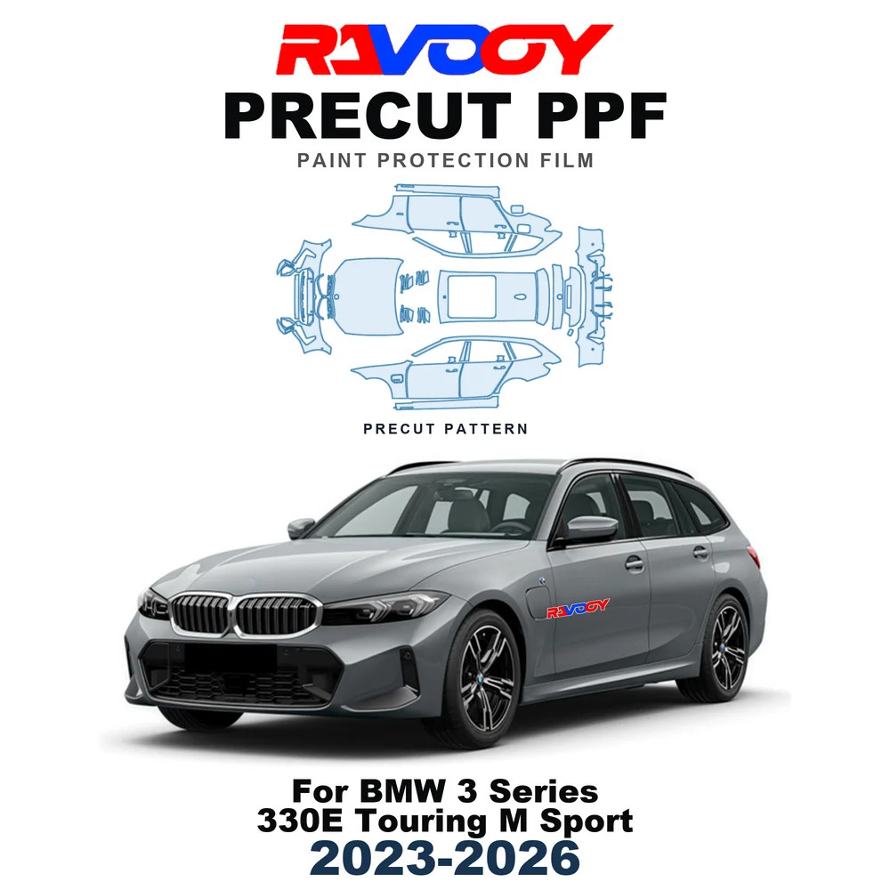 Precut PPF For BMW 3 Series 330E Touring M Sport 2023-2026 8.5mil TPU Paint Protection Film Hood Bonnet Bumper Self-Healing Roof