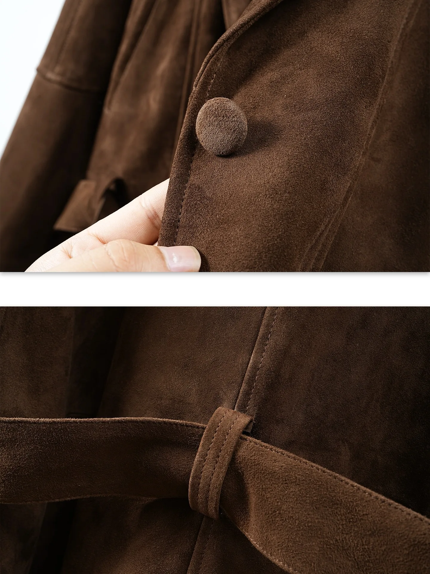 Retro francês high-end camurça jaqueta de couro para mulher casaco ruivo com cintura outwear feminino lapela