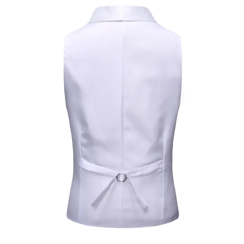 White Shawl Collar Tuxedo Vest Men Suit Dress Brand Slim Sleeveless Vest Waistcoat Male Party Wedding Groom Gilet Homme Costume