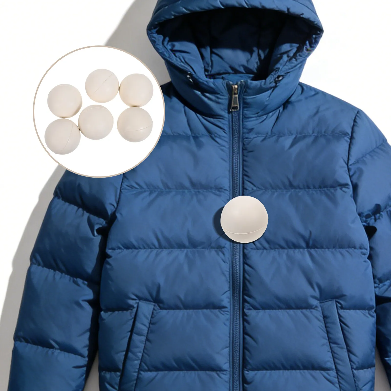 

6pcs Rubber Dryer Ball For Laundry - Down Jacket Winter Clothes Fabric Softener Fluffing Tools For Reduce Wrinkles Household