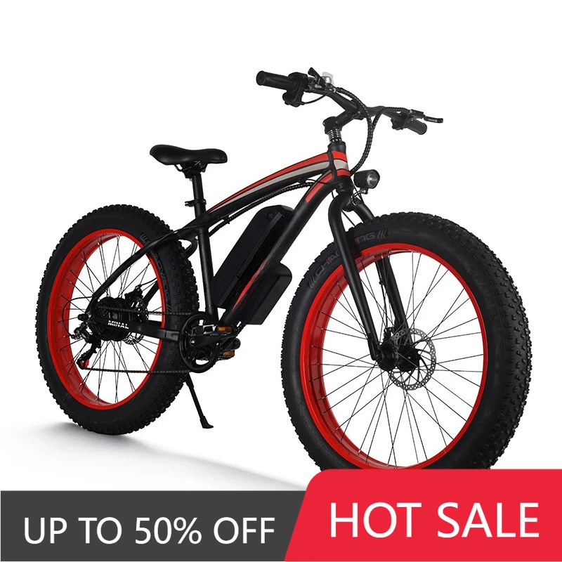 RRE Electric Bike 350 Watt Electric Bike Up to 40 Mile 48v Removable Battery Shock Absorber Brakes Stylish 26 Cruiser Electric B