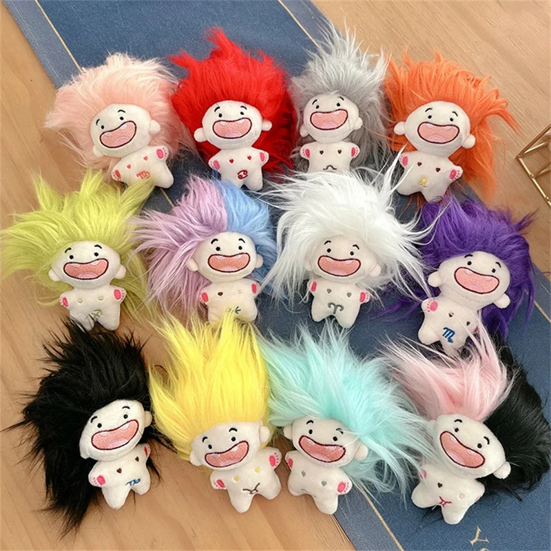 Toothless Cotton Doll Toy Figurine Keychain Kids Messy Hair Explosion 1 PCS Lake Blue