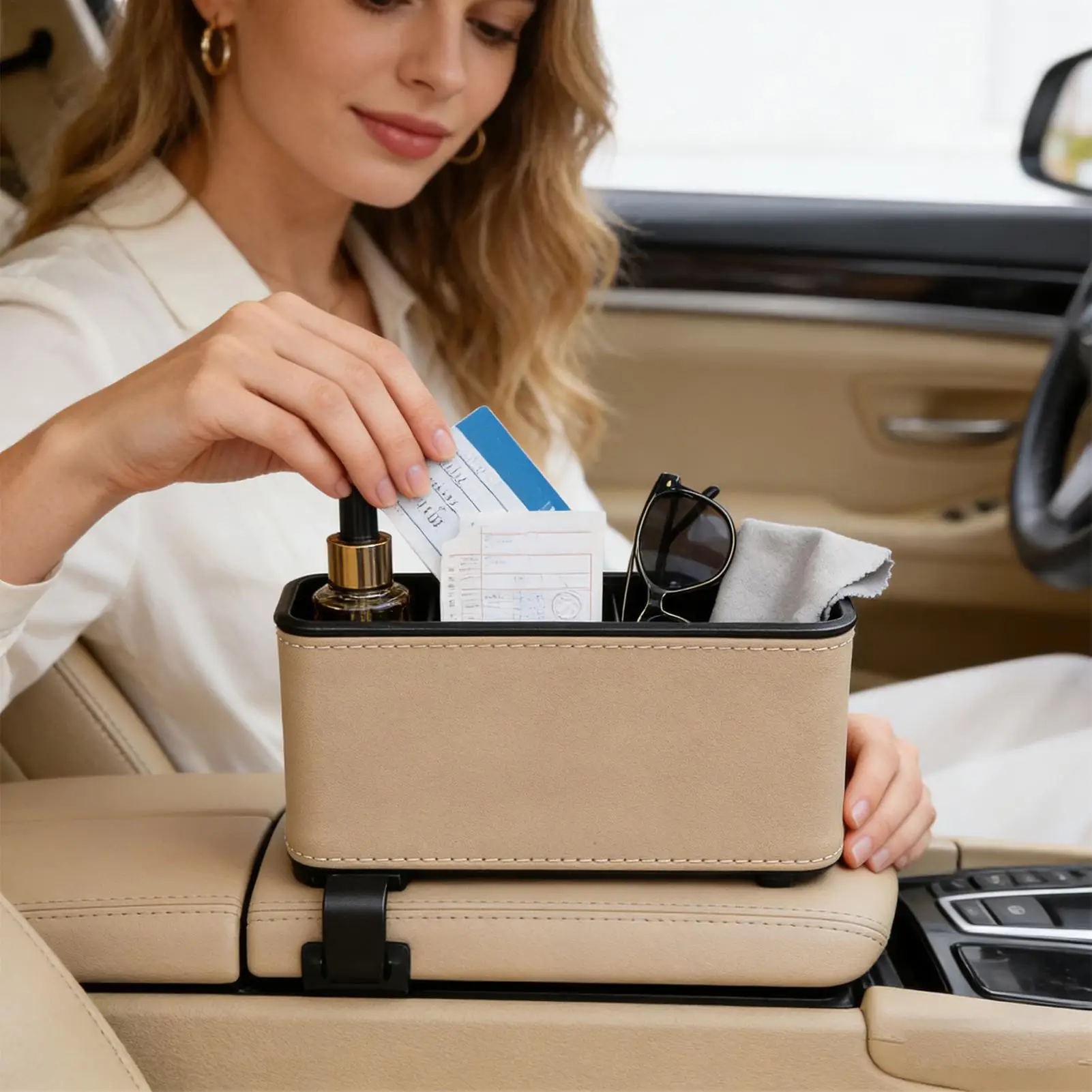 

Car Organizer Back Seat No Damage Leather Box Back Of Seat Car Organizer Storage Box For SUV RV Truck Sedan Automotive Vehicle