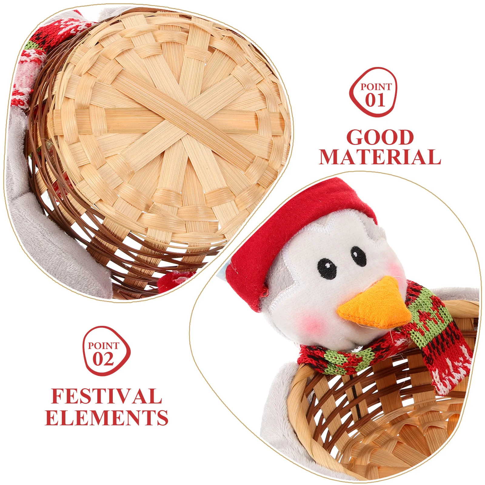 

2 Pcs Candy Basket Gift Ornament Storage Holder Kids Christmas Gifts Party Xmas Presents
