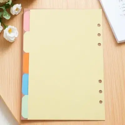 

2 Sets A5 Index Paper Dividers 5 Colors 6-Ring Binder Organizer For Planner Notebook Fillers Tab Separators Classified Labels
