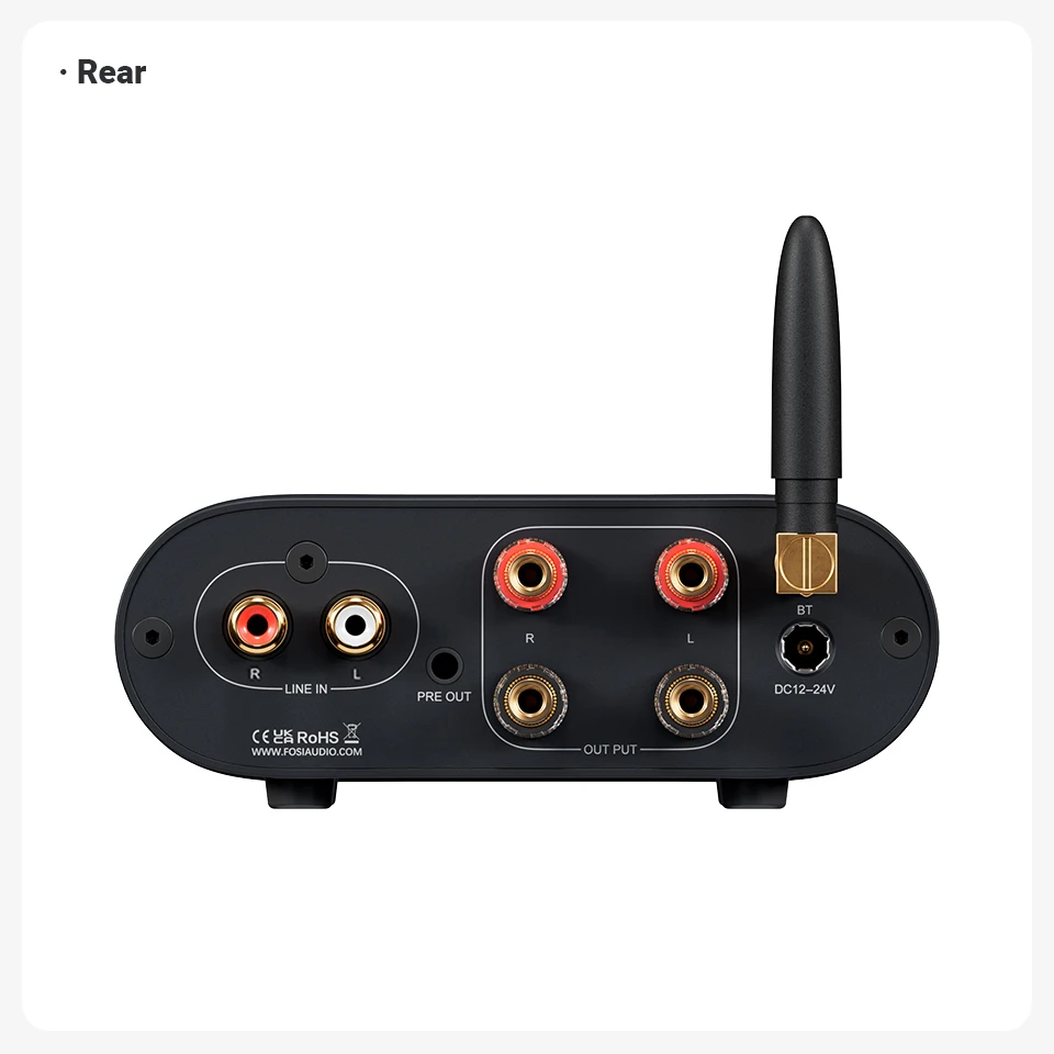 Fosi Audio MC101 Bluetooth-Stereoverstärker Home Audio Mini-Verstärker mit VU-Meter 2-Kanal-HiFi-Empfänger für passive Lautsprecher – Detail 17