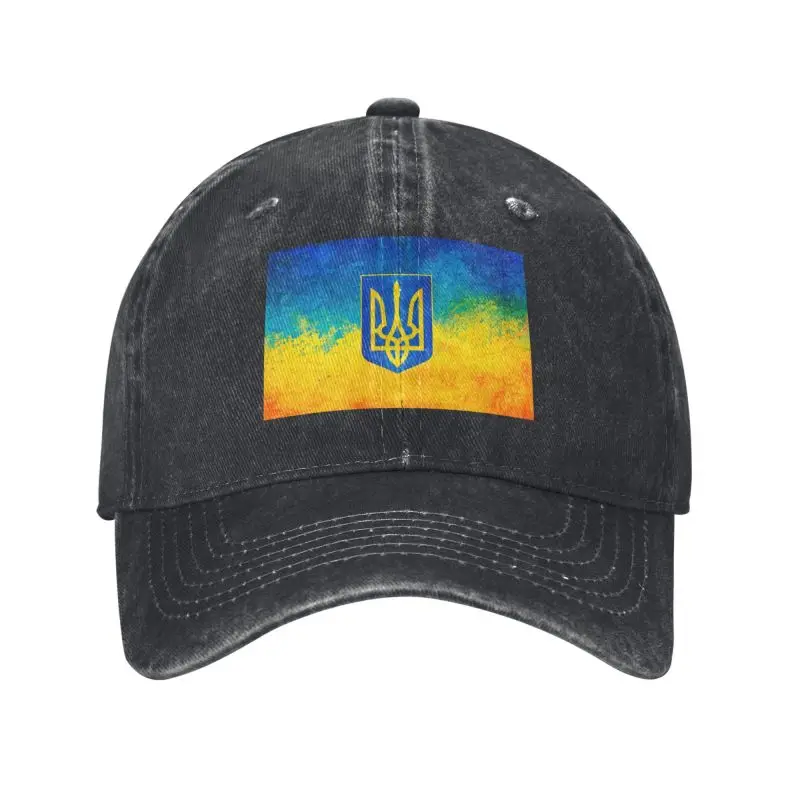 Custom Cotton Ukrainian Flag Baseball Cap Men Women Adjustable Ukraine Coat Of Arms Dad Hat Outdoor