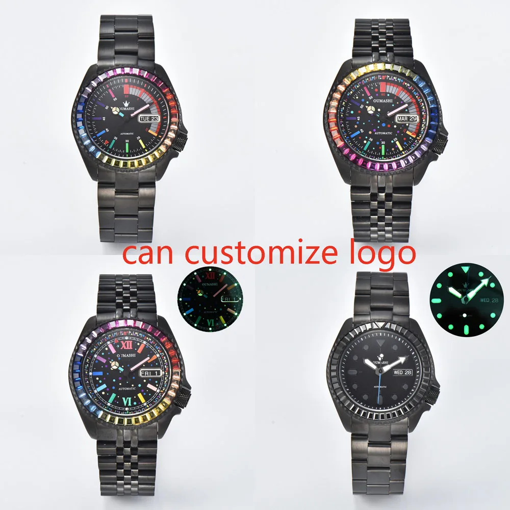 

Мужские автоматические наручные часы skx 007 40,5 мм с японским подлинным автоматическим механизмом NH35/NH36, алмазным безелем, можно настроить логотип