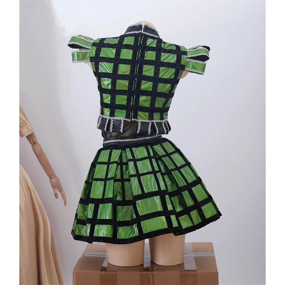 زي ستة موسيقي آن بولين التأثيري فستان أخضر مثير تنورة علوية مجموعة أداء المسرح الموسيقي برودواي Outflloween الزي