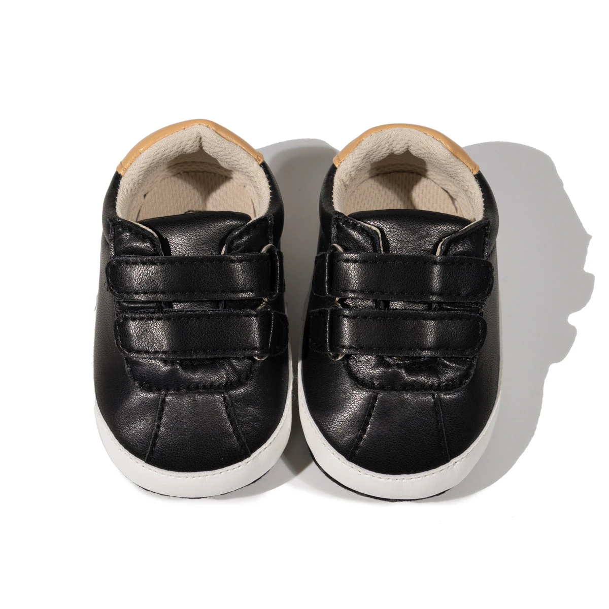 الربيع والخريف الوليد الطفل الأسود حذاء كاجوال بولي Leather الجلود Bowknot T-حزام الحد الأدنى الأولى مشوا لينة القطن المضادة للانزلاق وحيد