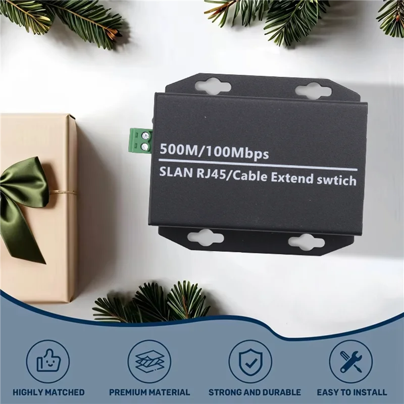 M07K-1Pcs Ethernet IP Extender Over Coax HD Network Kit Eoc Coaxial Cable Transmission Extender For Security CCTV Cameras Durabl