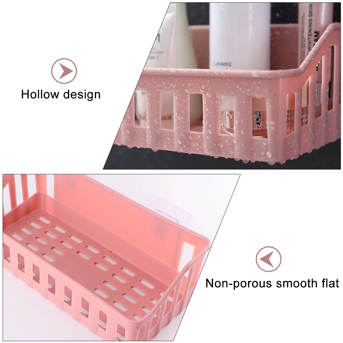 

3pcs Bathroom Storage Shelves Suction Cup Holder No Trace Hanging Soap Dish Organizer Bath Shelf Self Draining Storage