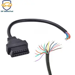 Adaptador de interfaz de diagnóstico de coche OBD2, conector hembra/macho a extensión OBD 2, Cable de apertura OBD, 16 Pines, 30CM